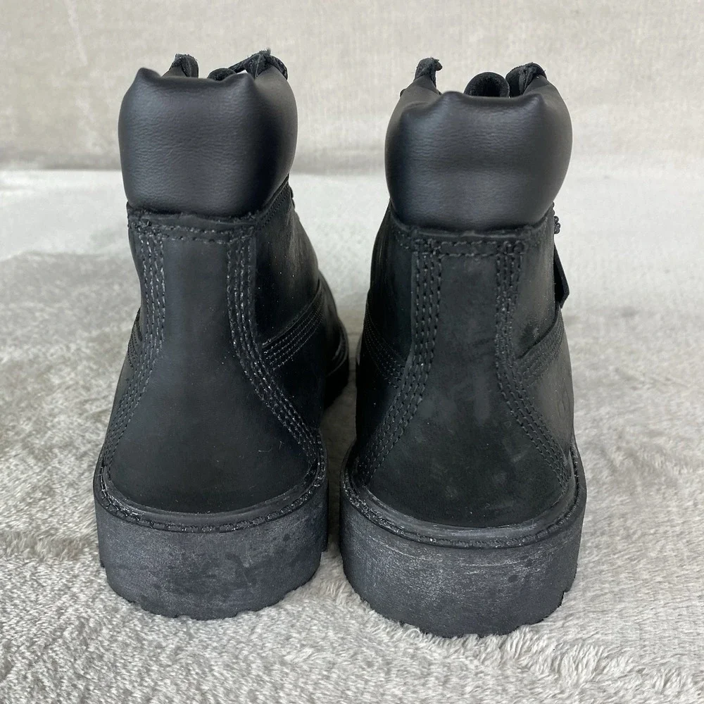 Timberland Premium 6 inch Kids Boys Boots Size 1 Black Nubuck Waterproof NEW